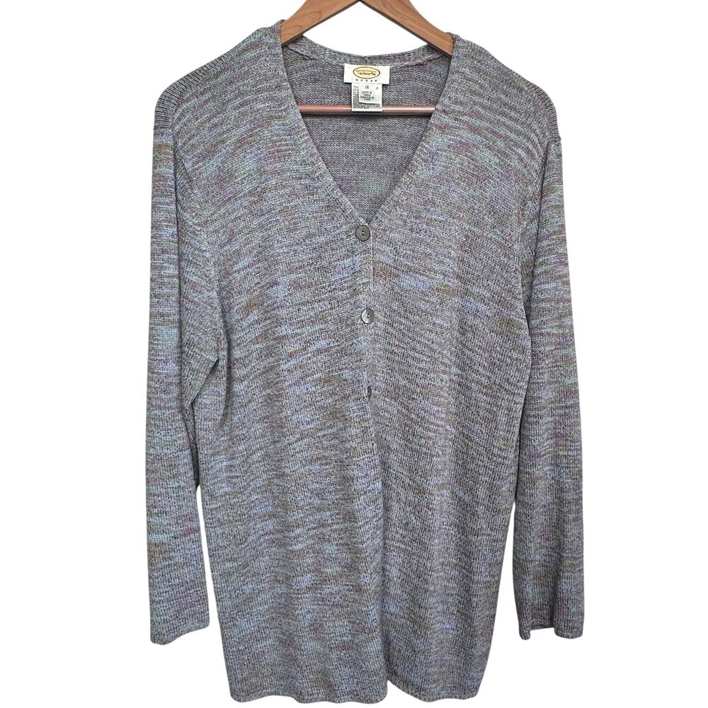 Vintage Talbots Women’s Space Dye Multicolor Cardigan Knit Sweater Size 1X